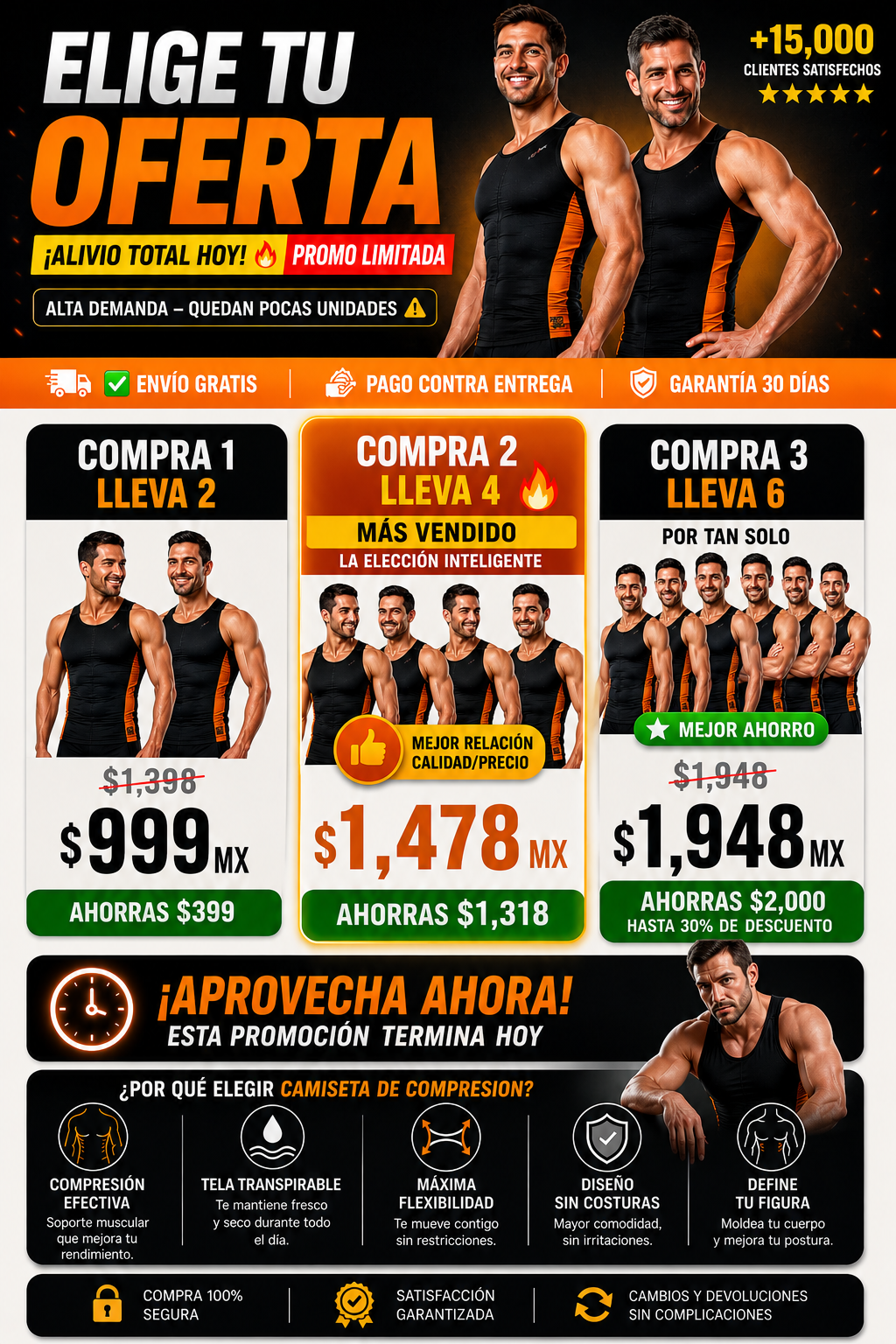 Camiseta Compresión Deportiva Premium Máximo Rendimiento Hoy