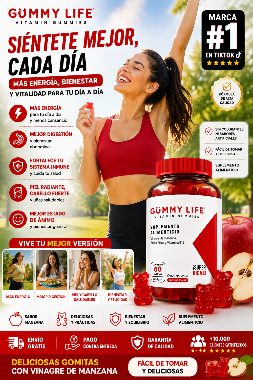 Gummy Life Gomitas De Vinagre De Manzana
