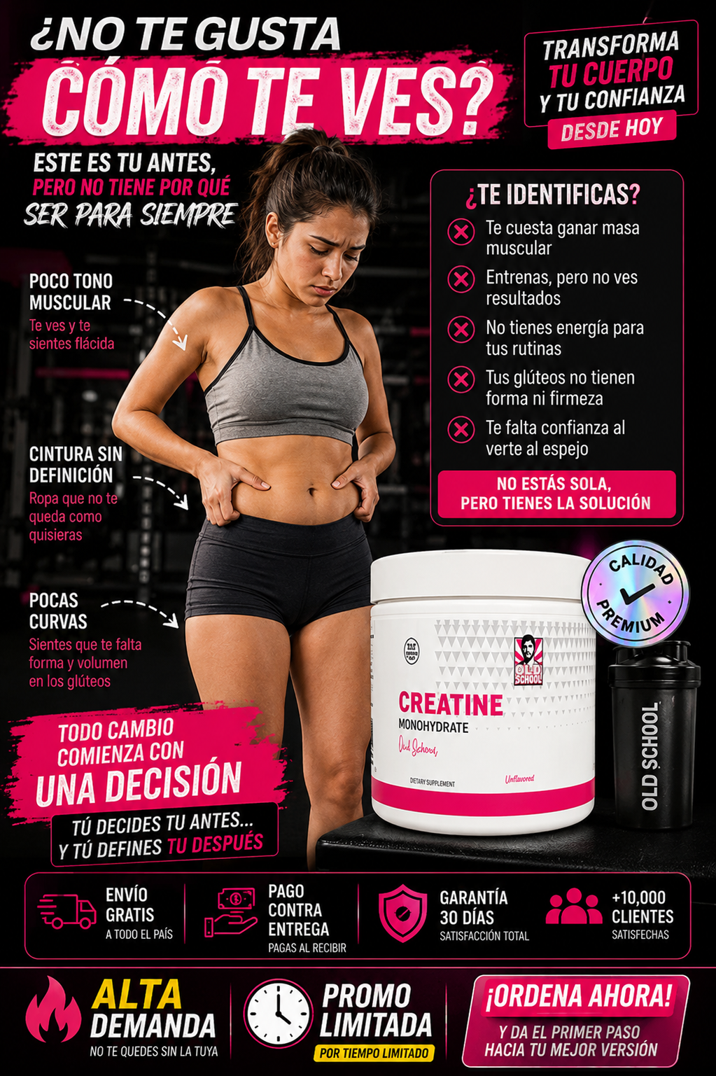 Creatina Old School Pura Monohidrato Máxima Potencia