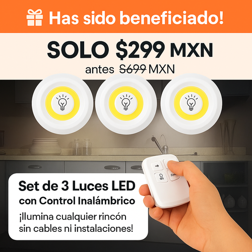Set de 3 Luces LED Inalámbricas con Control Remoto ✨