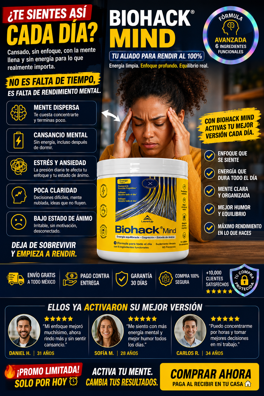 Suplemento Biohack Potencia Mental Máximo Rendimiento Hoy