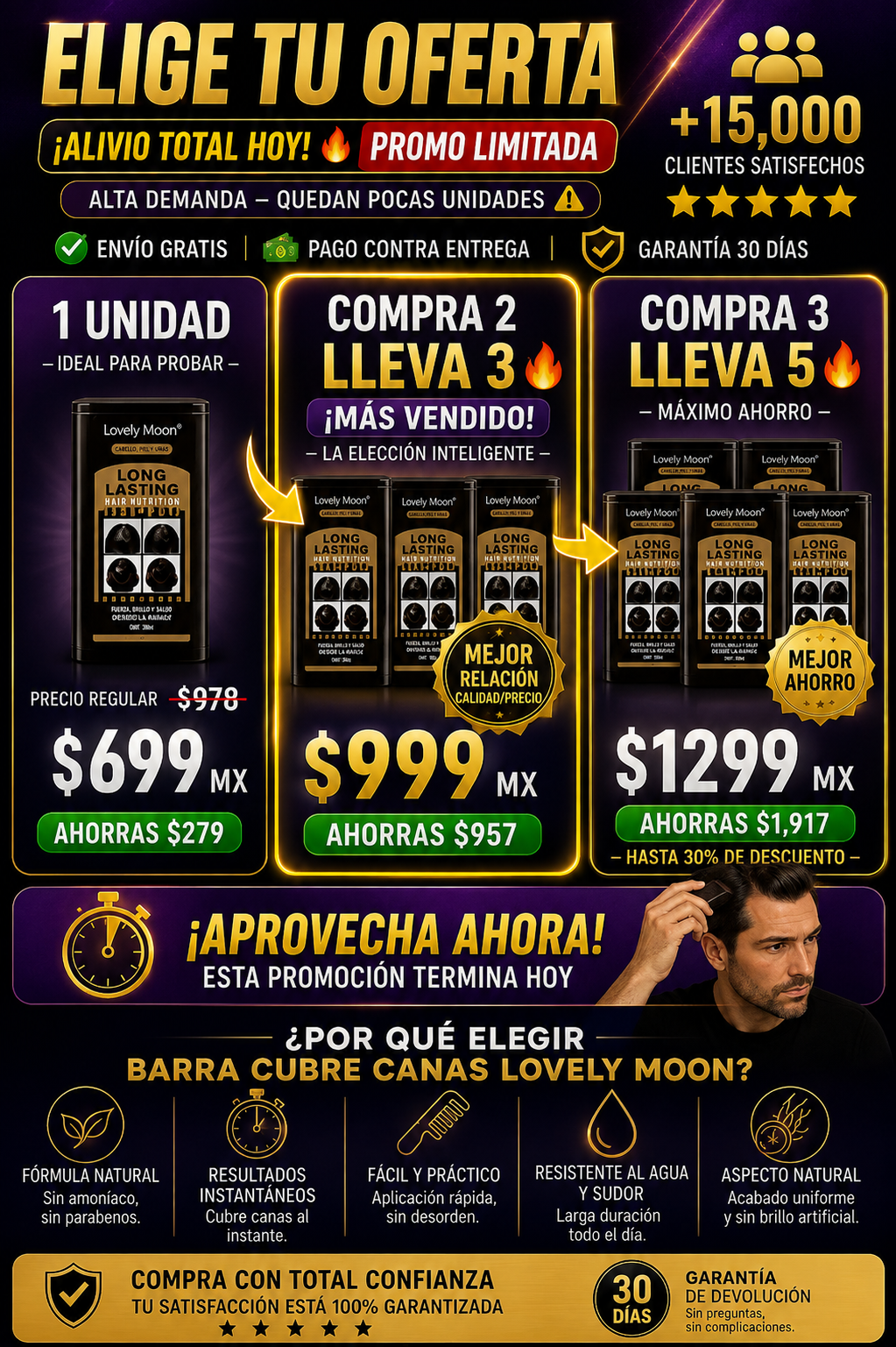 Barra Cubre Canas Lovely Moon Cabello Perfecto