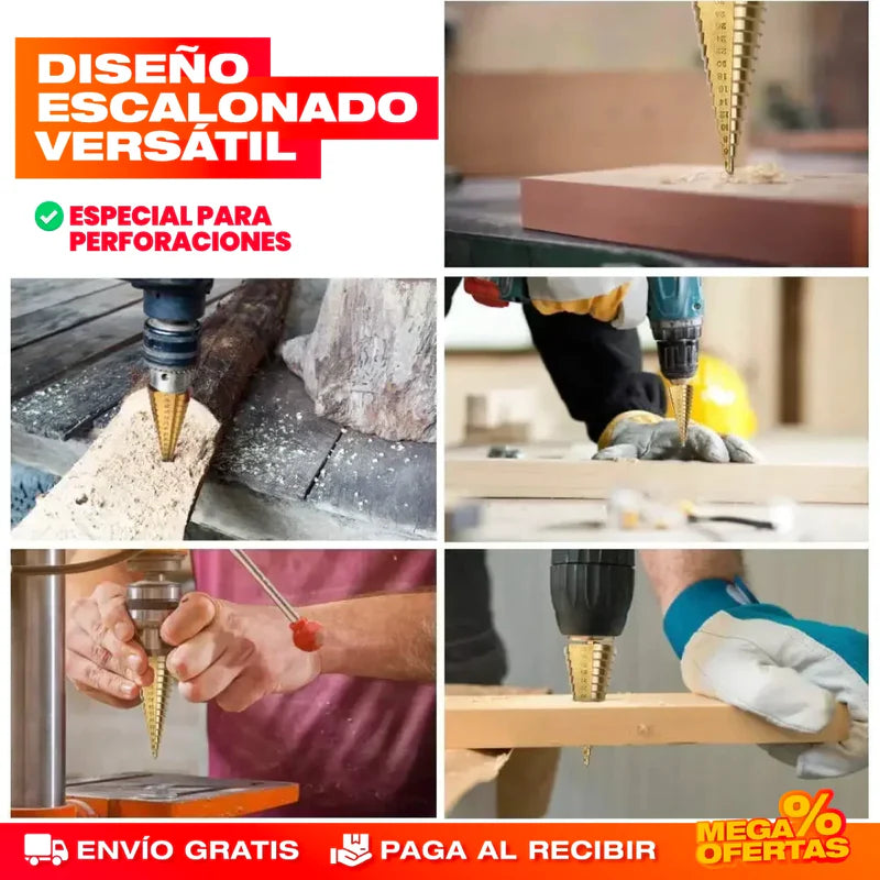 SET DE 6 BROCAS ESCALONADAS DE TITANIO ✔️