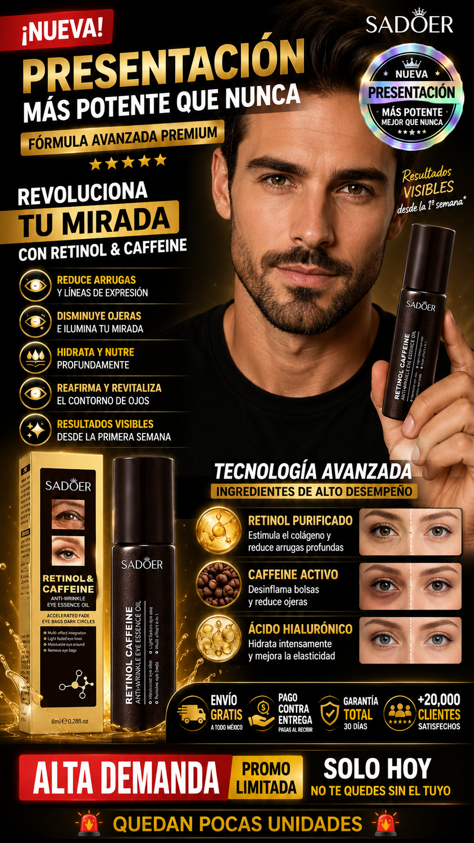 Retinol Cafeina Ojos Antiedad Aceite