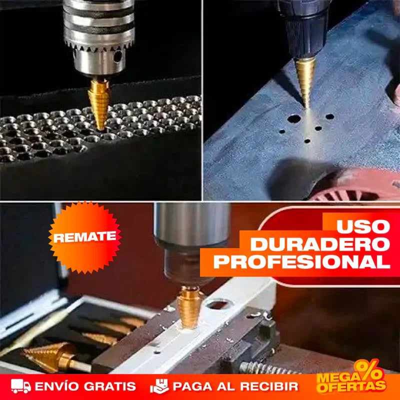 SET DE 6 BROCAS ESCALONADAS DE TITANIO ✔️