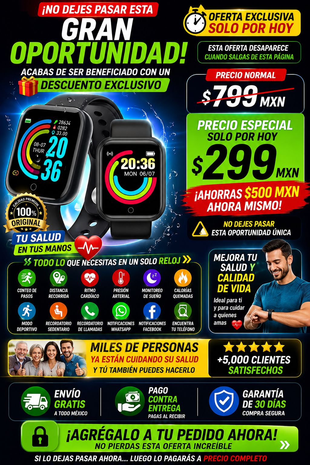Smartwatch D20 Y68 Reloj Colores AP