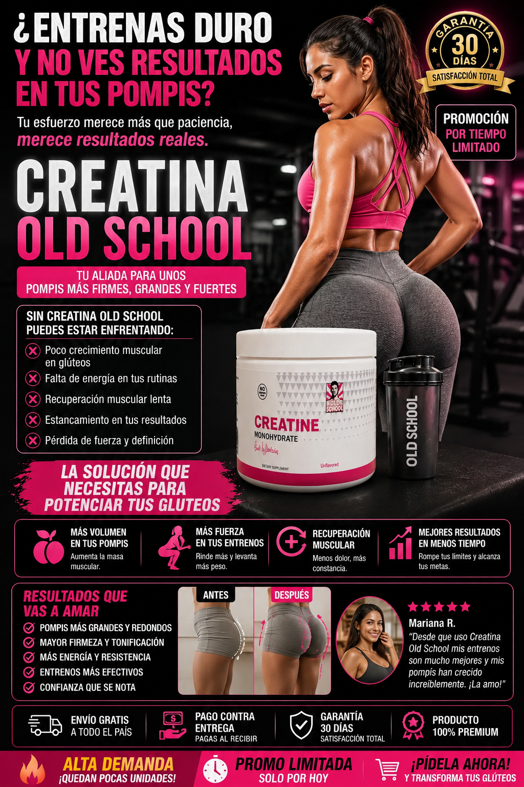 Creatina Old School Pura Monohidrato Máxima Potencia
