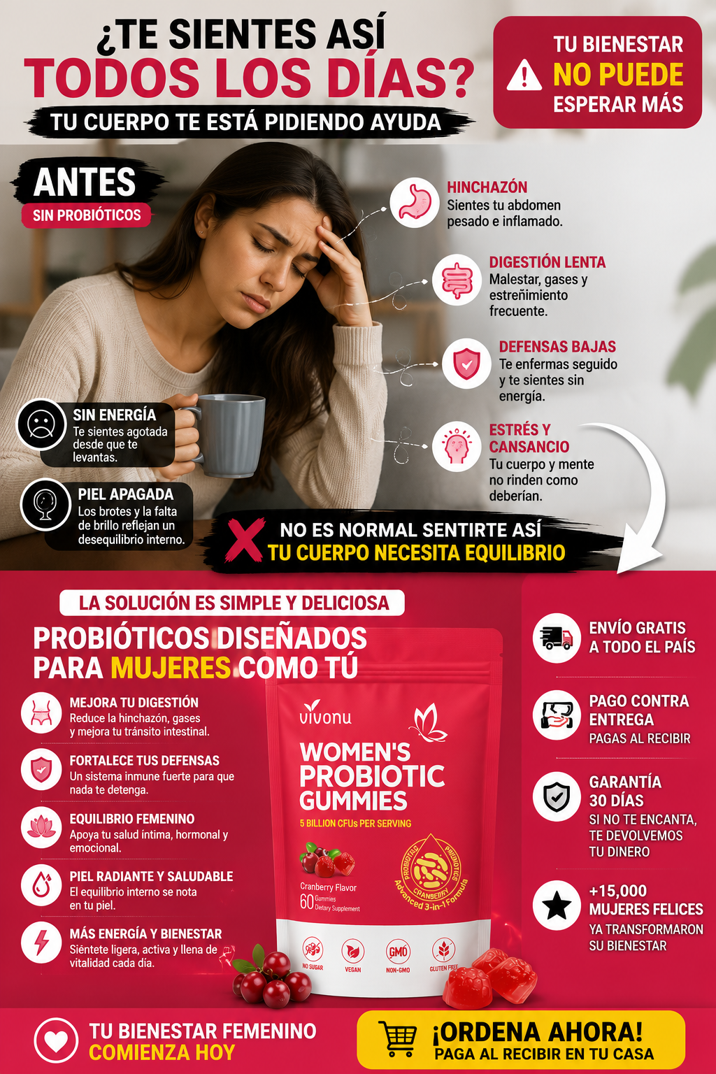 Probióticos Premium para Mujeres 60 Gomas Naturales