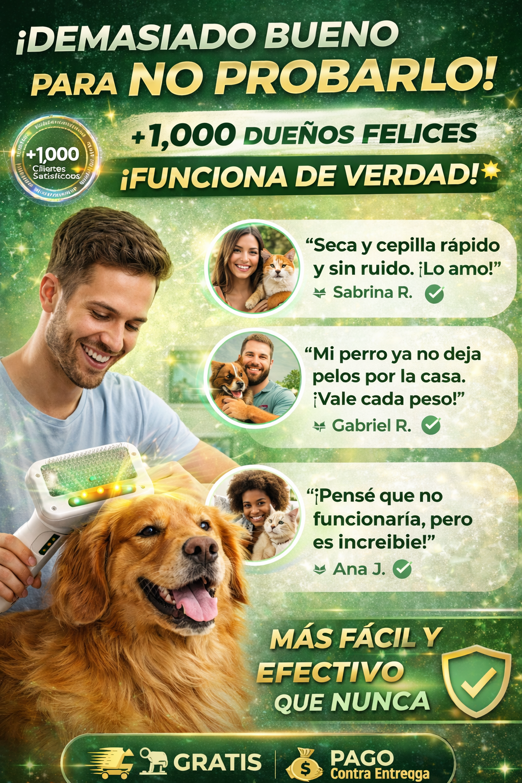 CEPILLO SECADOR PARA MASCOTAS