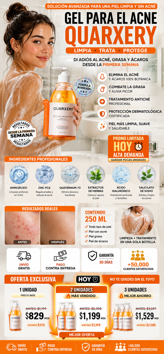 Gel Anti Acné Quarxery Limpia Piel Profundamente