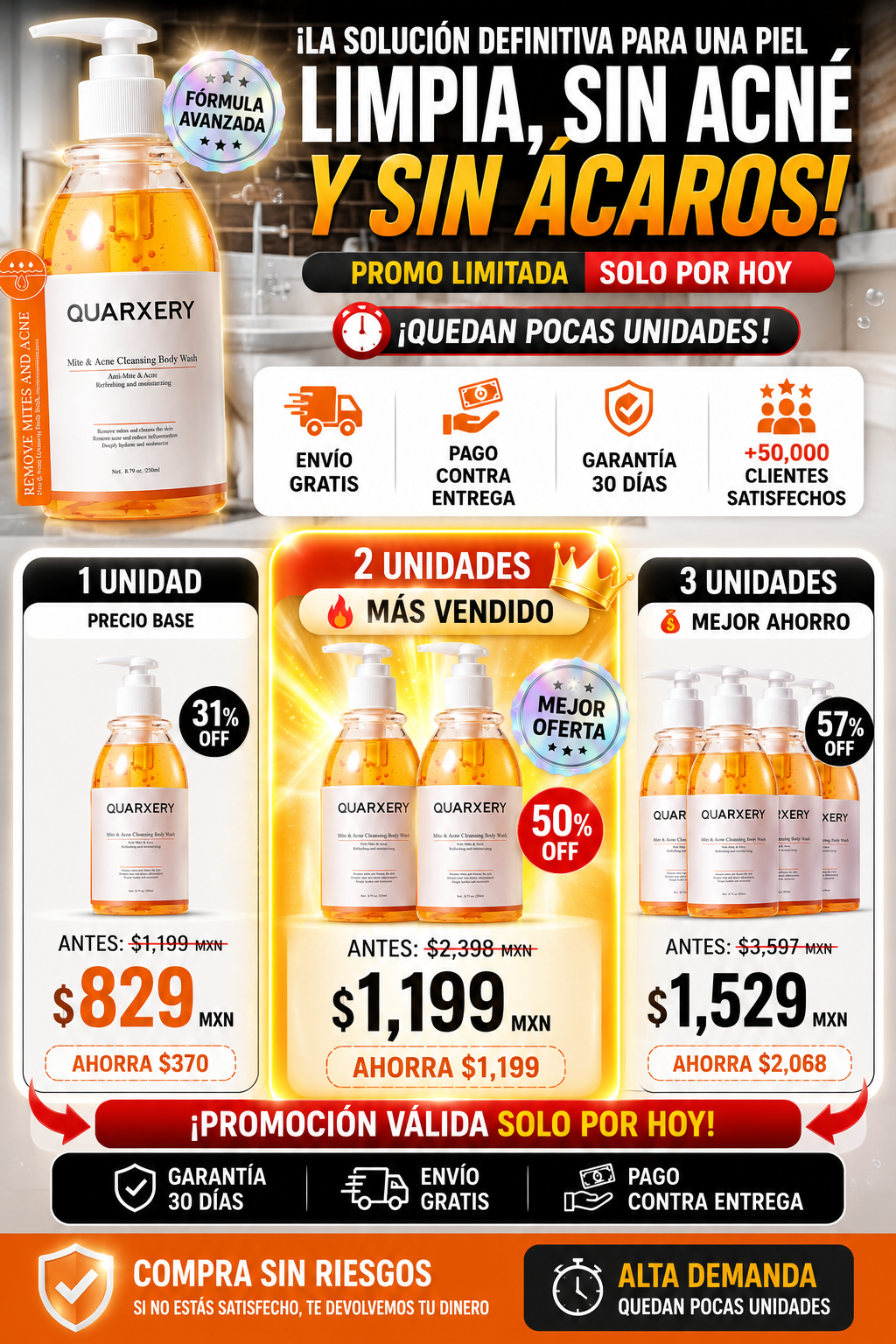 Gel Anti Acné Quarxery Limpia Piel Profundamente