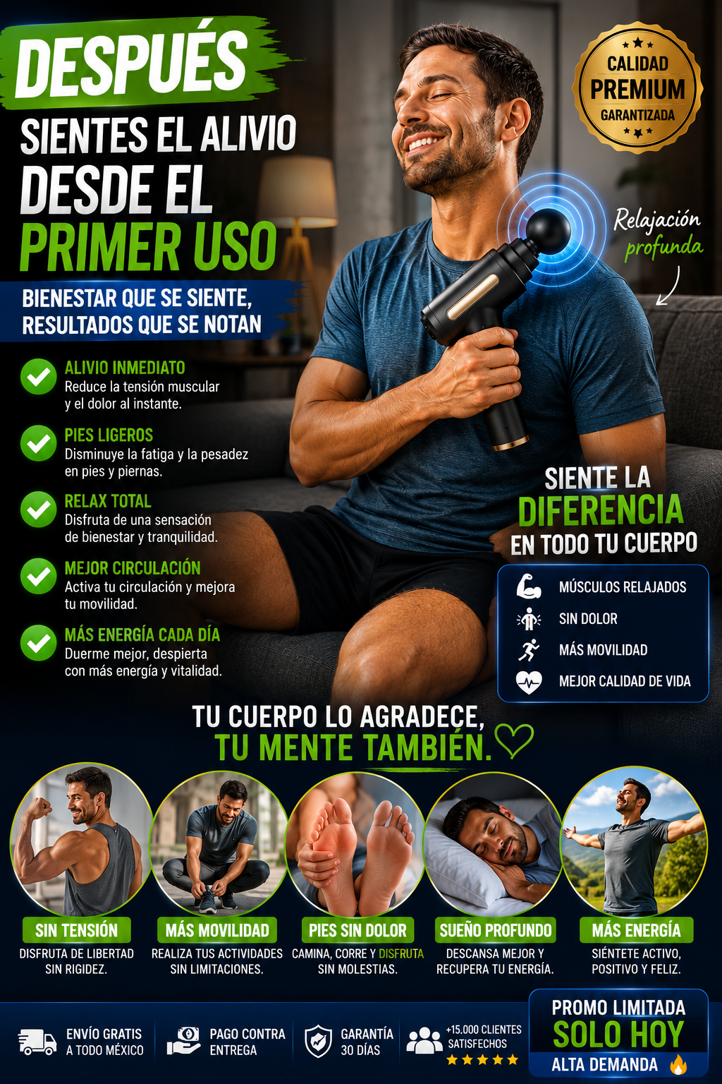 Pistola Masajeadora Muscular Portátil - Alivio Inmediato