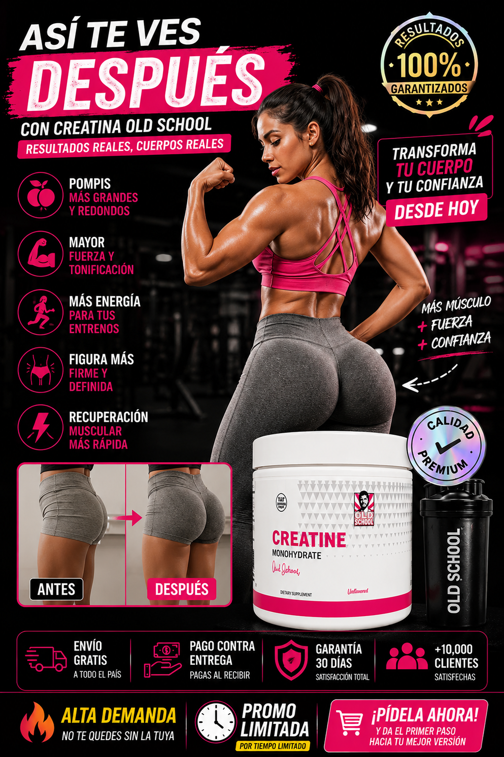 Creatina Old School Pura Monohidrato Máxima Potencia