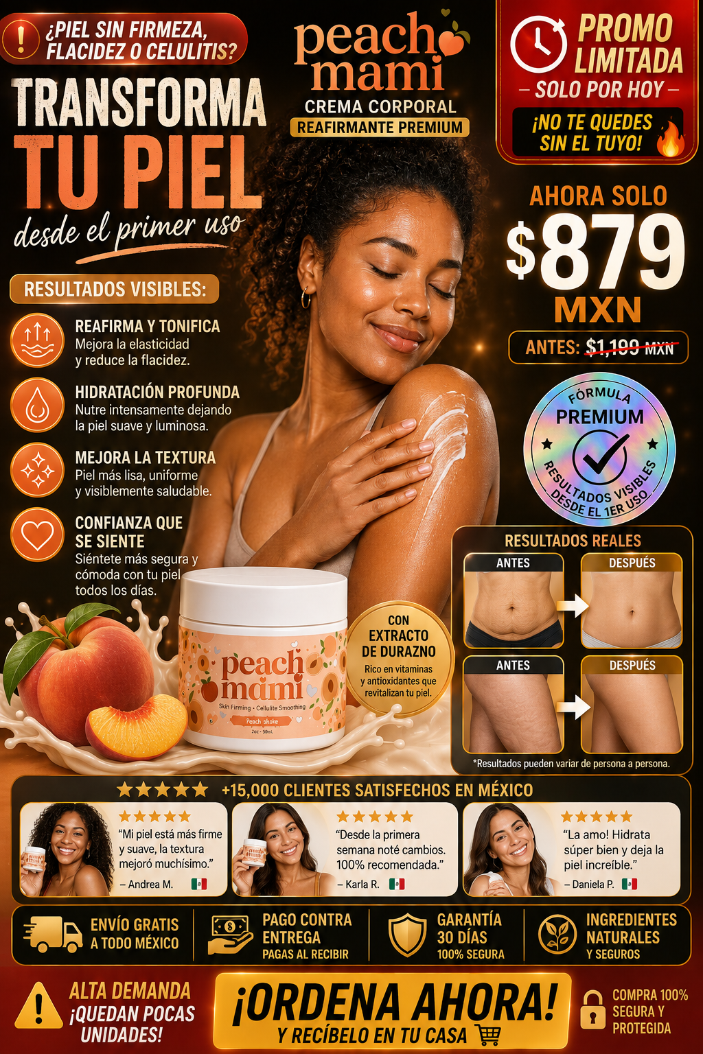 Crema Corporal Peach Mami Reafirmante Premium