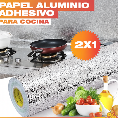 PROMO 2X1 PAPEL ALUMINIO ADHESIVO DE COCINA