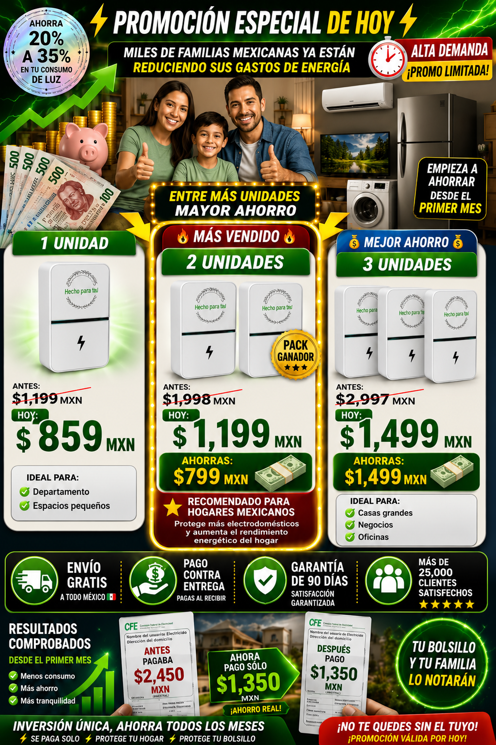 Ahorrador Energía Eléctrica Inteligente Económico Factura