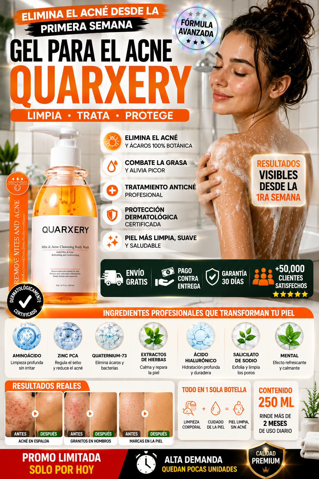 Gel Anti Acné Quarxery Limpia Piel Profundamente