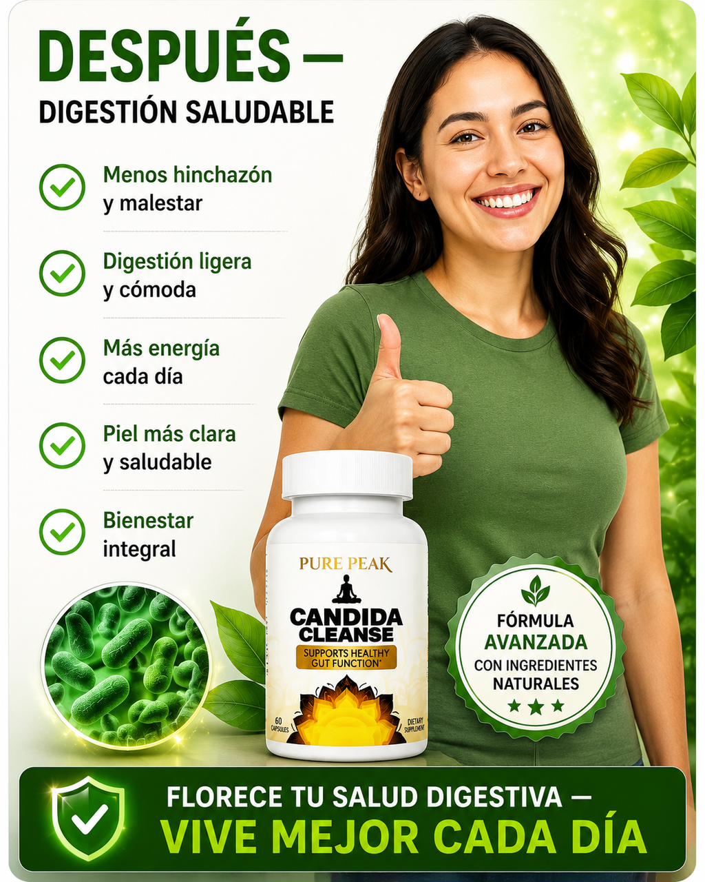 Candida Cleanse 60 Cápsulas - Limpieza Profunda Garantizada