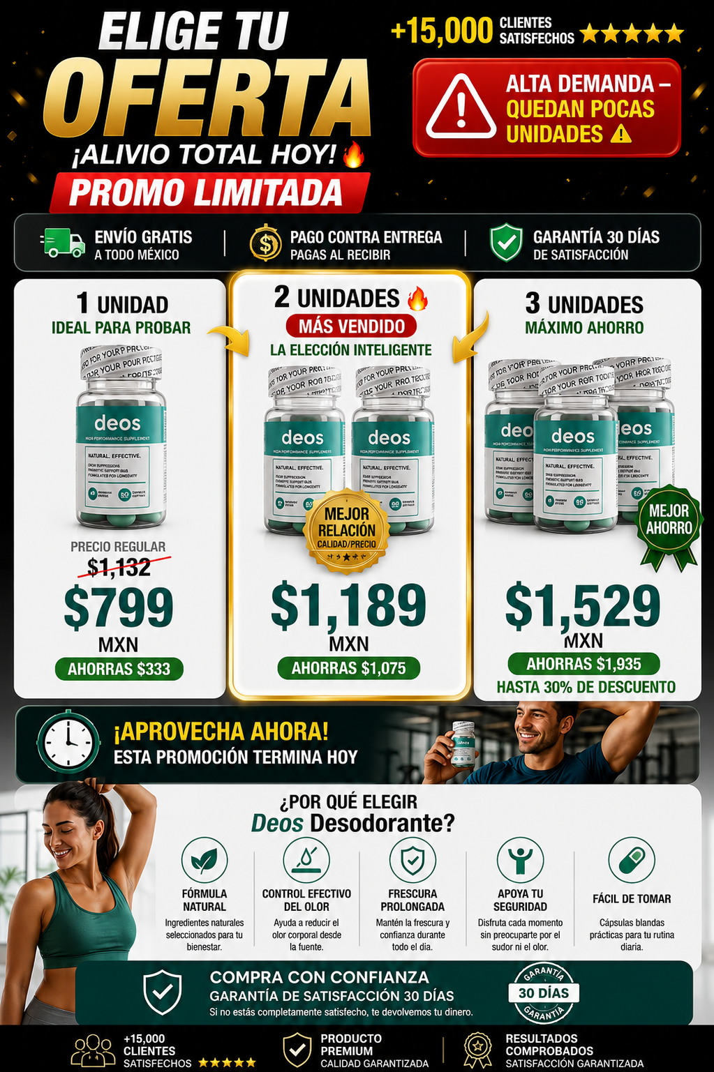 Desodorante Deos Protección 24 Horas Garantizada