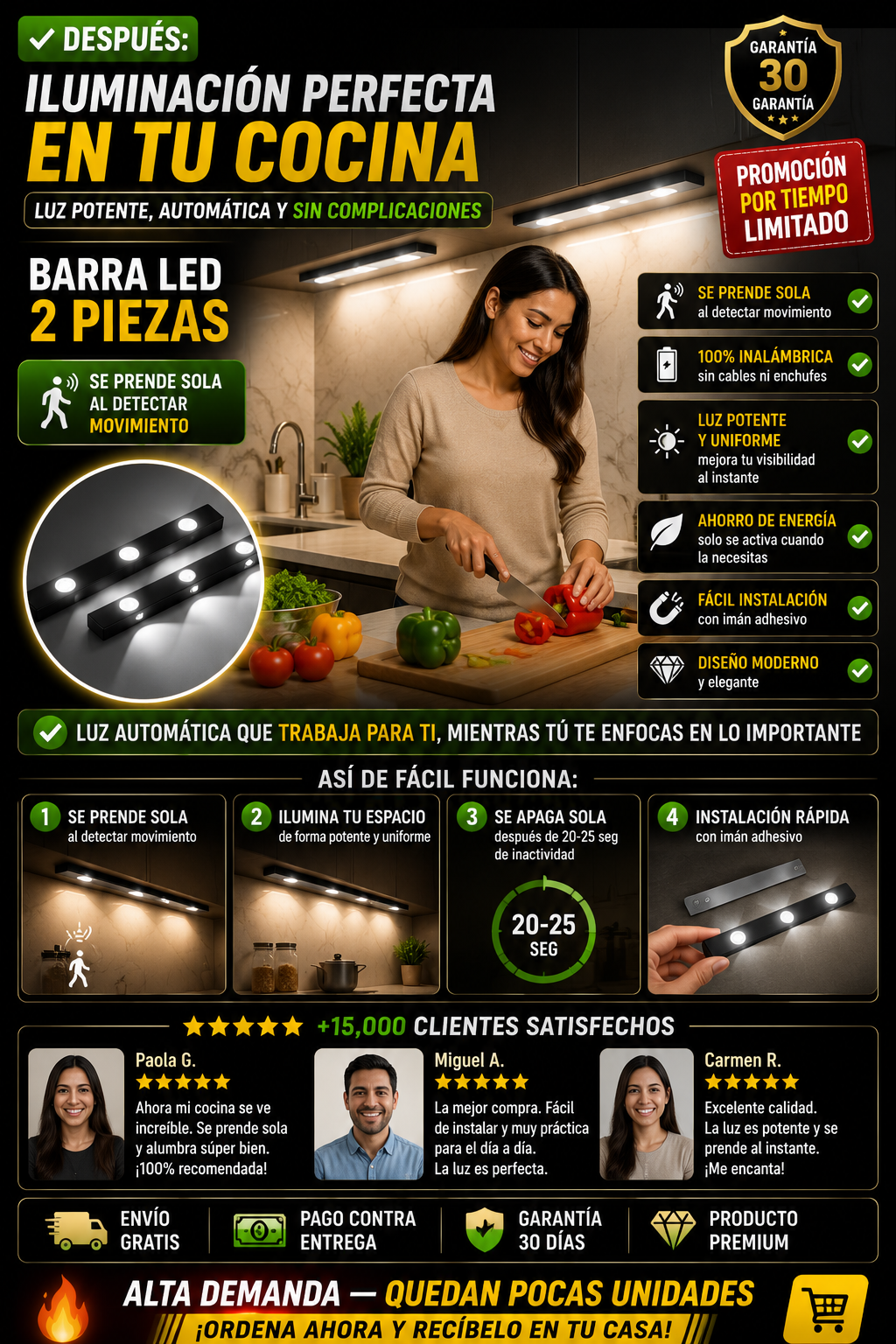Barra LED 2 Piezas Luz Blanca Decorativa