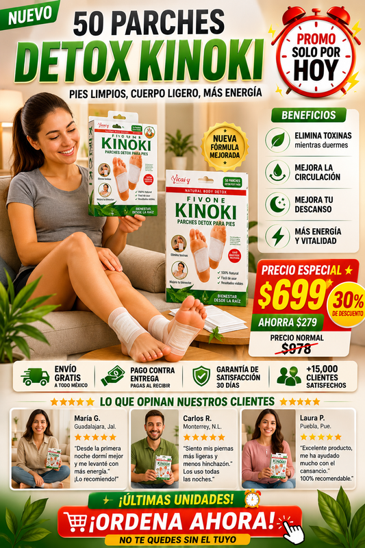 Parches Detox Kinoki 50 Unidades Original Garantizado