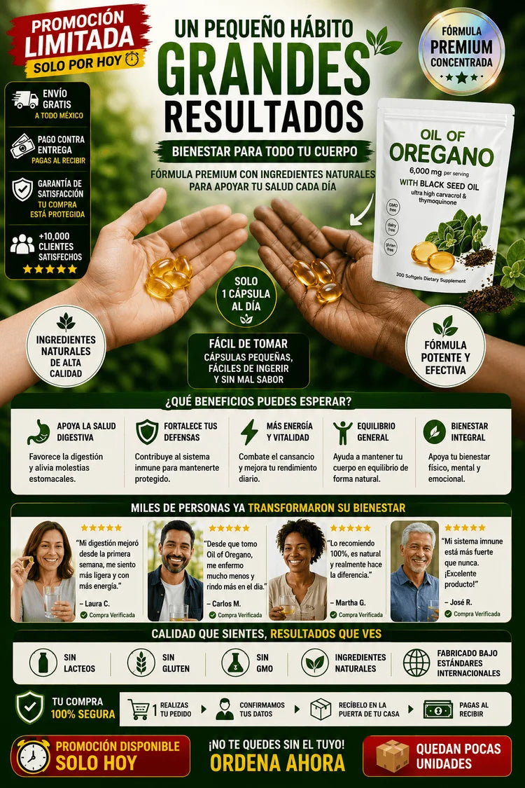 Aceite Oregano 300 Cápsulas Premium Natural Puro