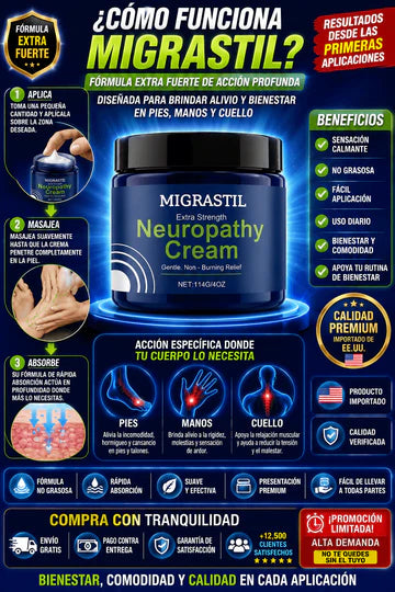 Crema Migrastil Alivio Neuropatía Efectiva Rápida