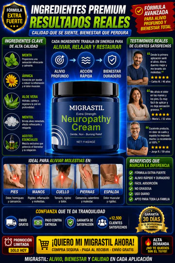 Crema Migrastil Alivio Neuropatía Efectiva Rápida