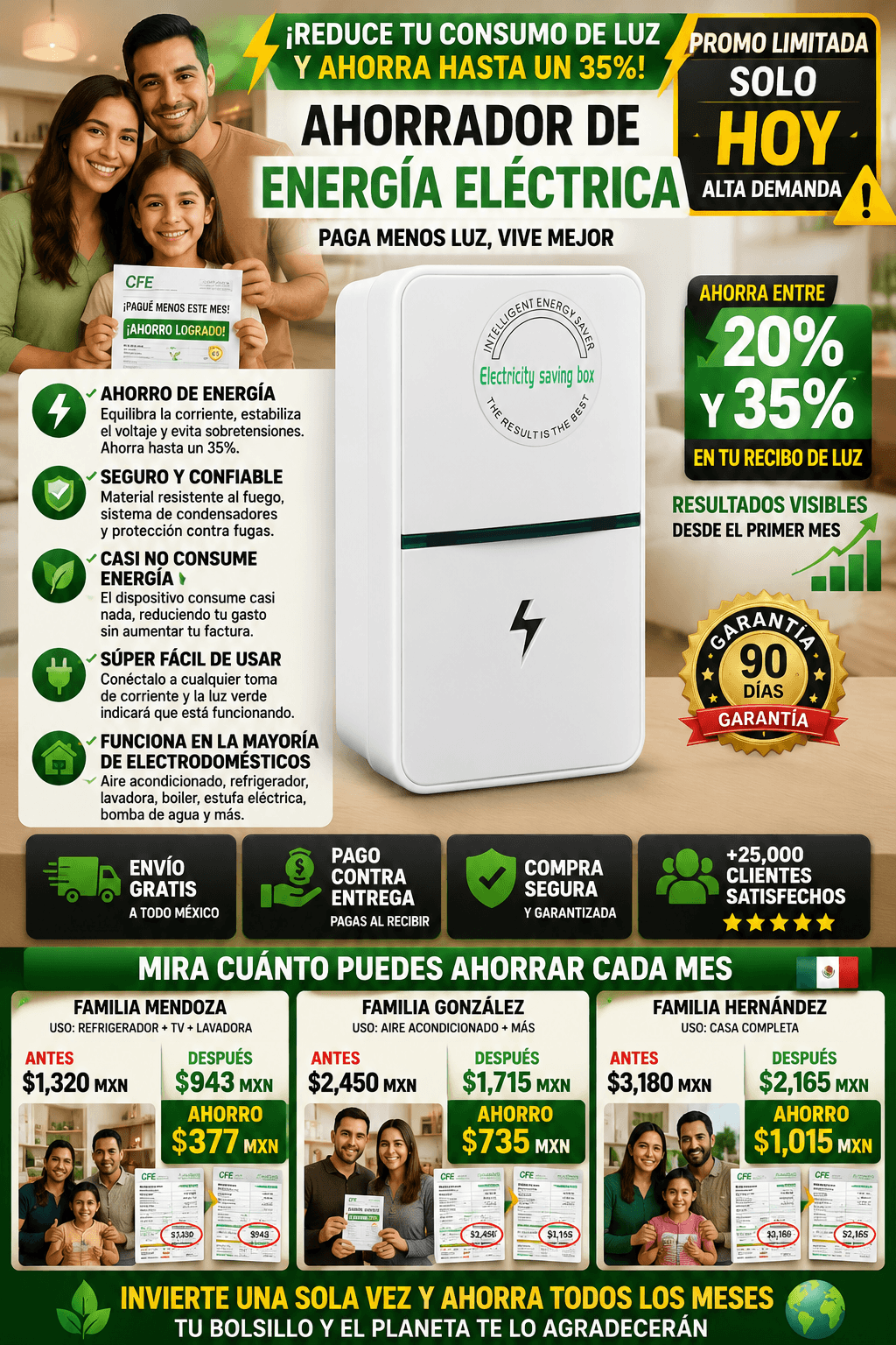 Ahorrador Energía Eléctrica Inteligente Económico Factura