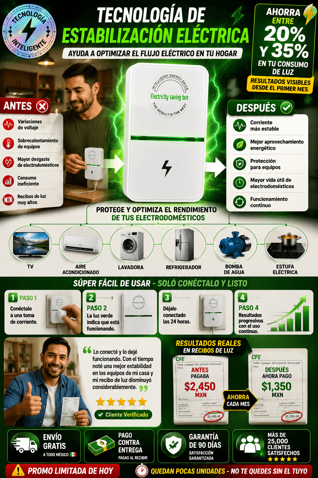 Ahorrador Energía Eléctrica Inteligente Económico Factura