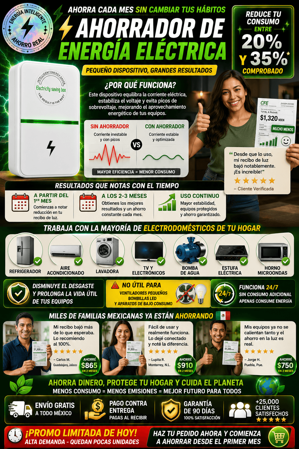 Ahorrador Energía Eléctrica Inteligente Económico Factura