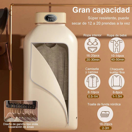 Secador Portátil de Ropa Rápido y Económico