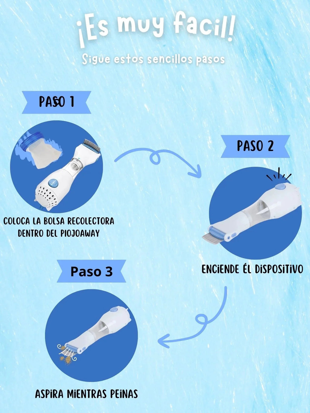 Peine Electrico Aspiradora Para Eliminar