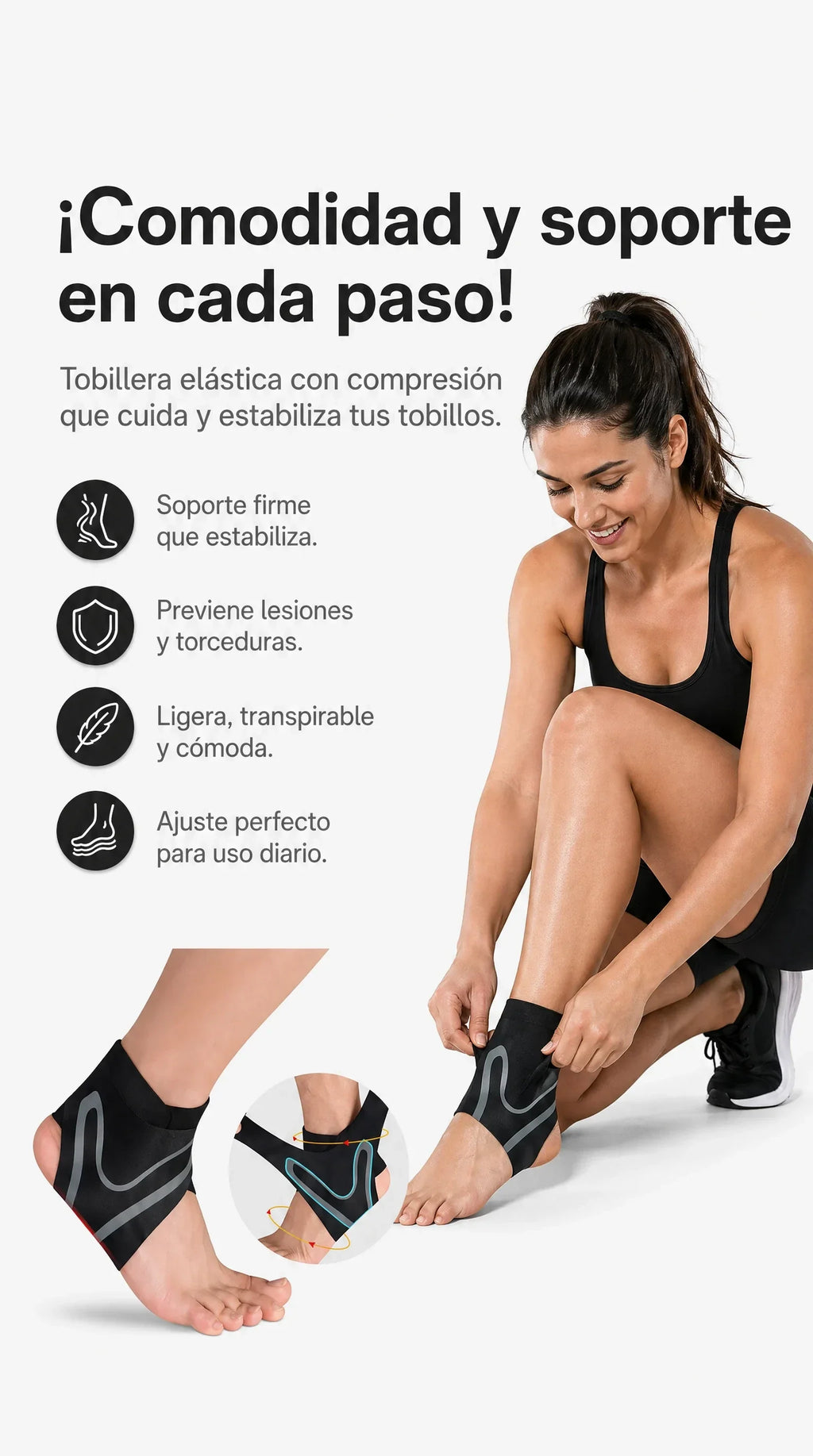 Tobillera Azul De Comprension Deportiva