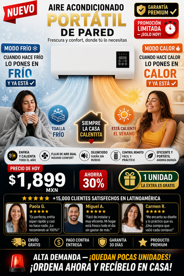 Aire Acondicionado Portátil 141 BTU Frío Intenso