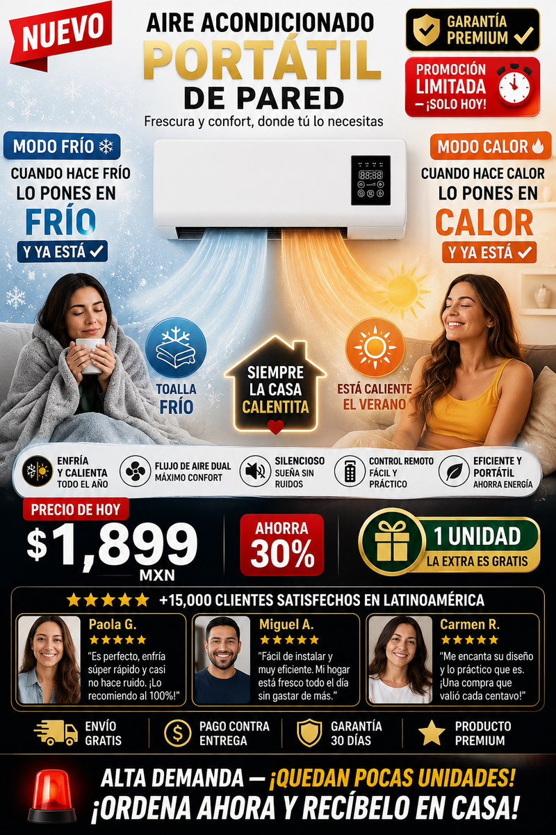 Aire Acondicionado Portátil 141 BTU Frío Intenso