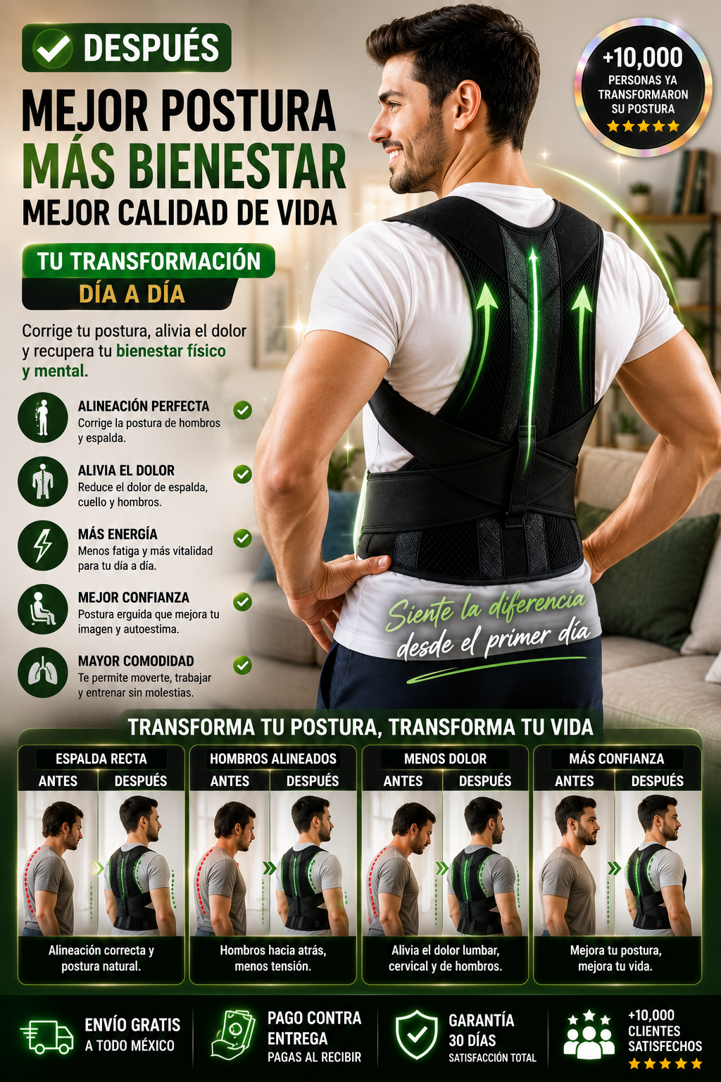 Corrector Postura Soporte Lumbar Premium Ajustable