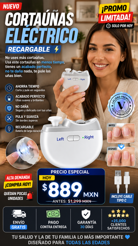Cortauñas Eléctrico Recargable Profesional Premium