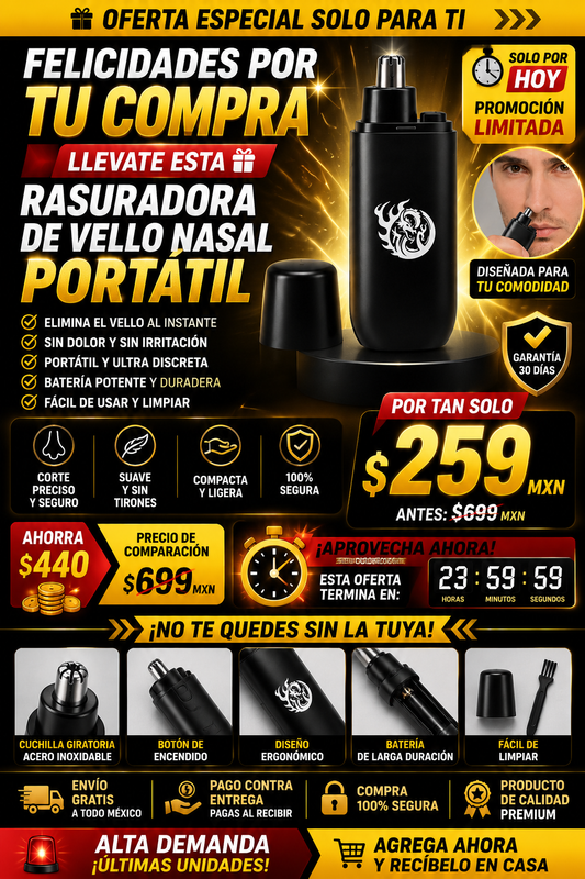 Rasuradora De Vello Nasal Portátil