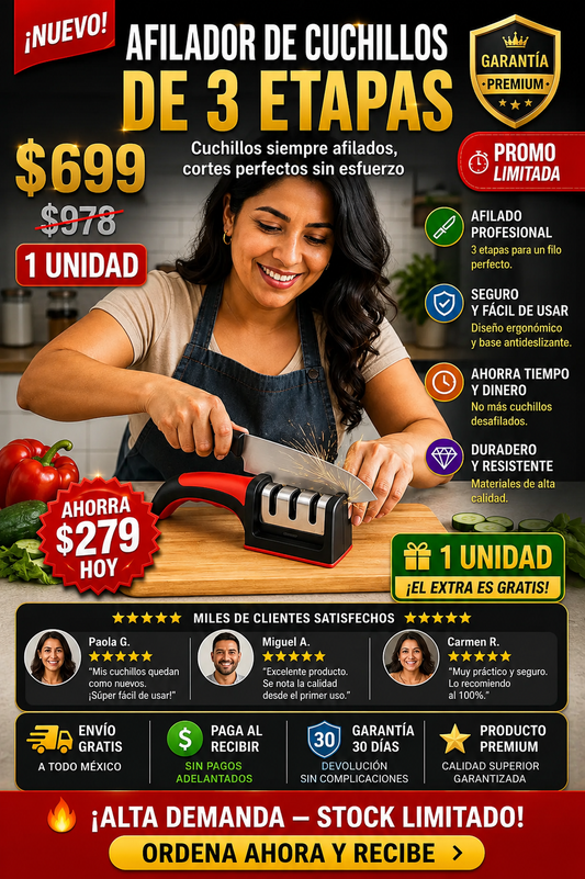 Afilador Cuchillos 3 Etapas Profesional Garantizado