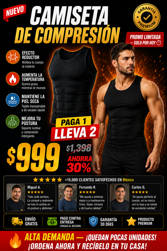 Camiseta Compresión Deportiva Premium Máximo Rendimiento Hoy