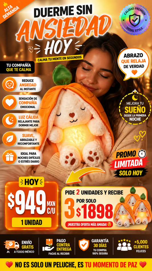 Peluche antiestrés, calma ansiedad y ayuda a dormir