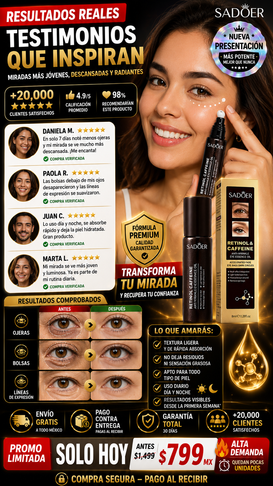 Retinol Cafeina Ojos Antiedad Aceite
