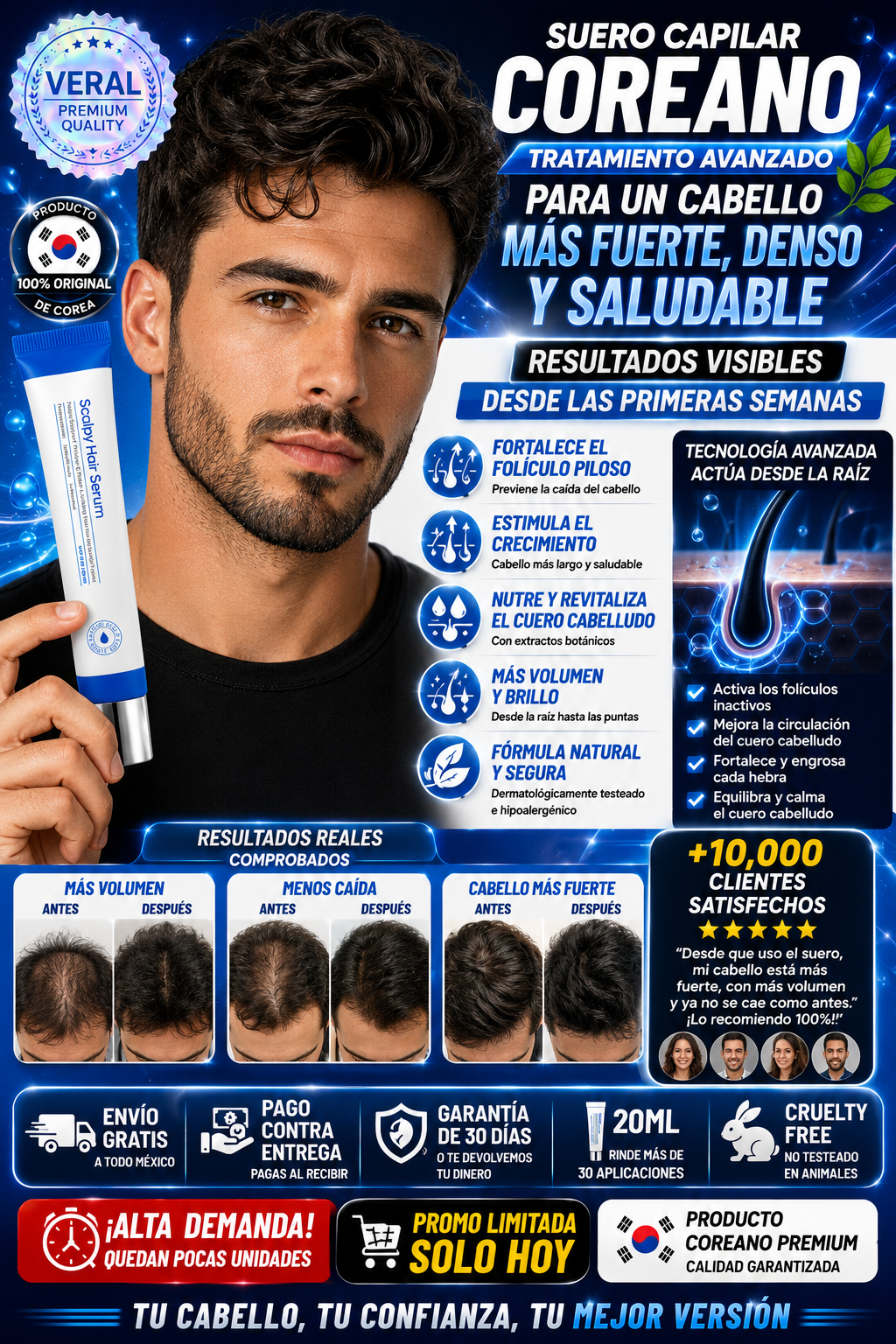 Suero Capilar Coreano Profesional Anti Caída Brillante