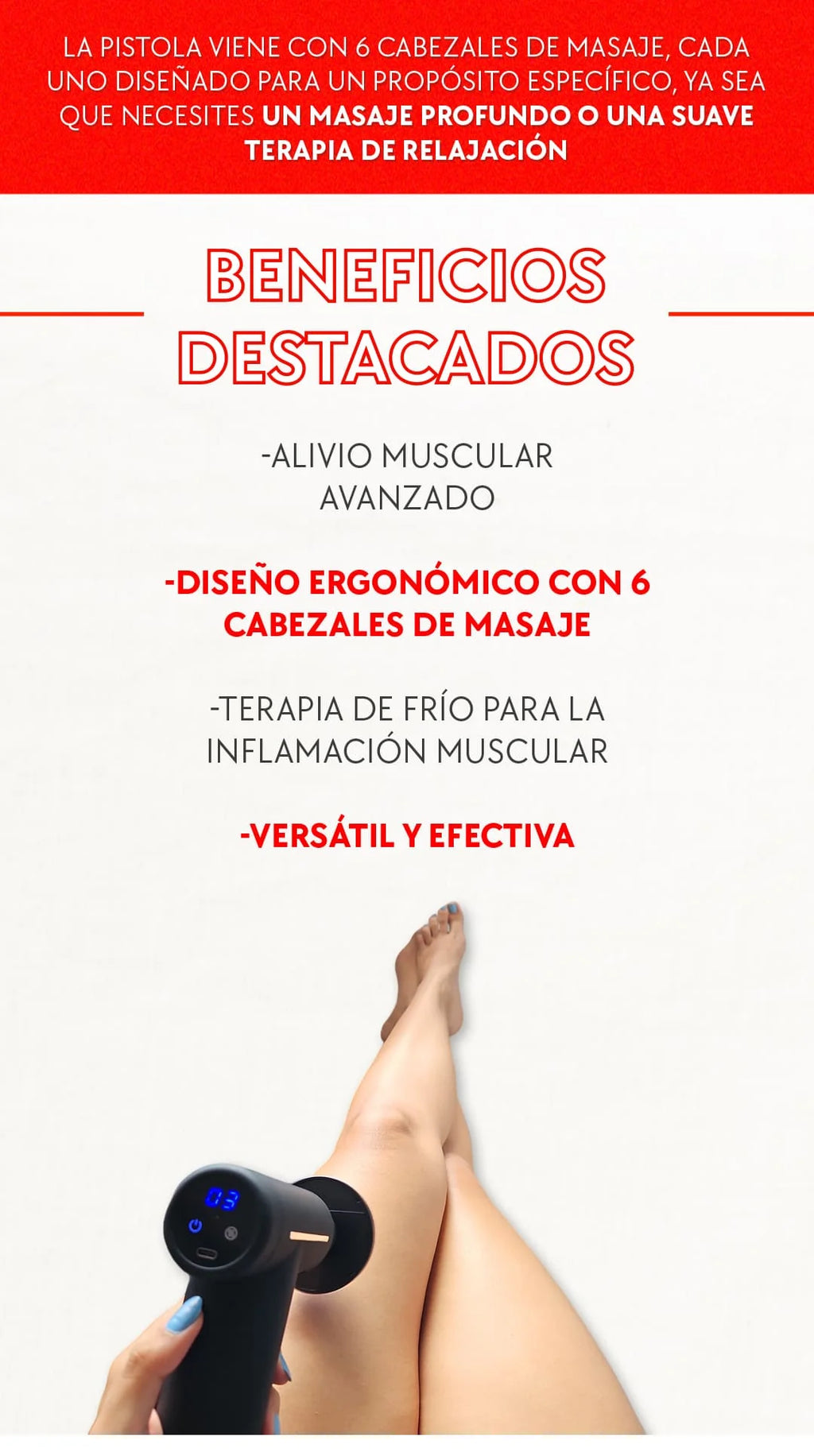 Pistola de masaje muscular profesional