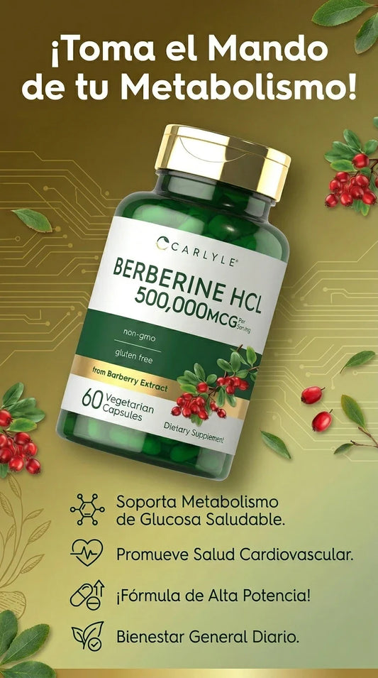 Suplemento Berberina Hcl Carlyle 60 cap