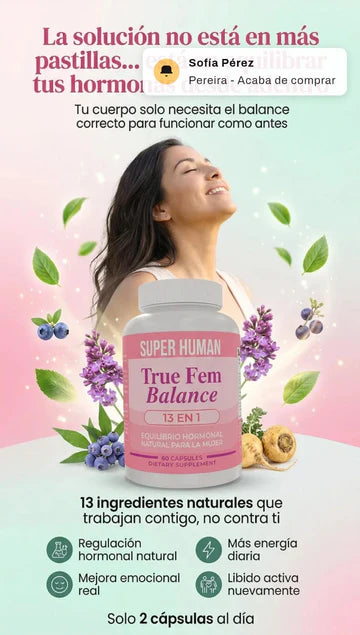 True Fem Balance Suplemento Hormonal Mujer 60 Cápsulas
