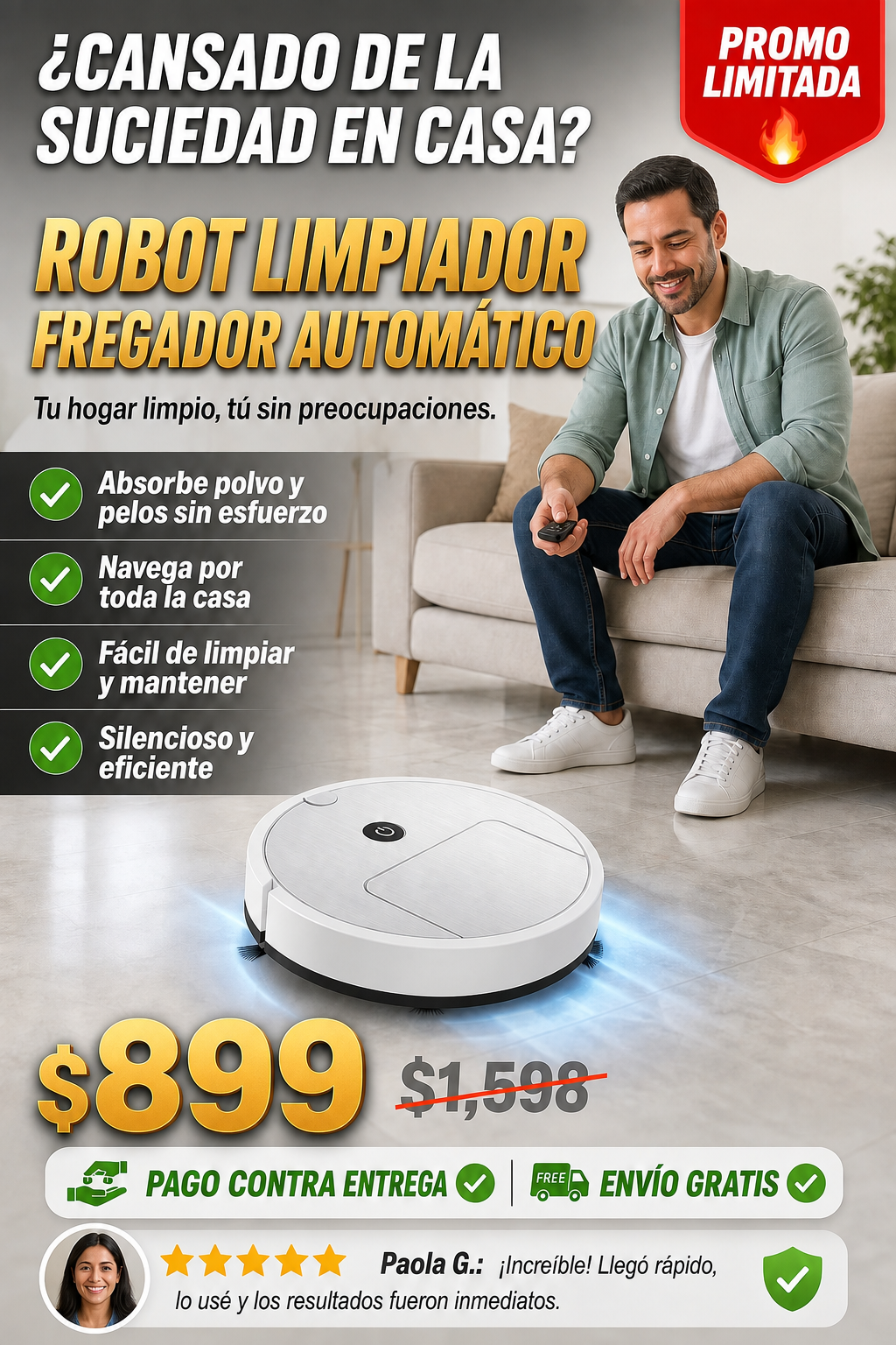 Robot Limpiador Fregador Automático - Entrega Inmediata