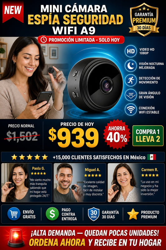 Mini Camara Espia Seguridad Wifi A9 - imagen 1