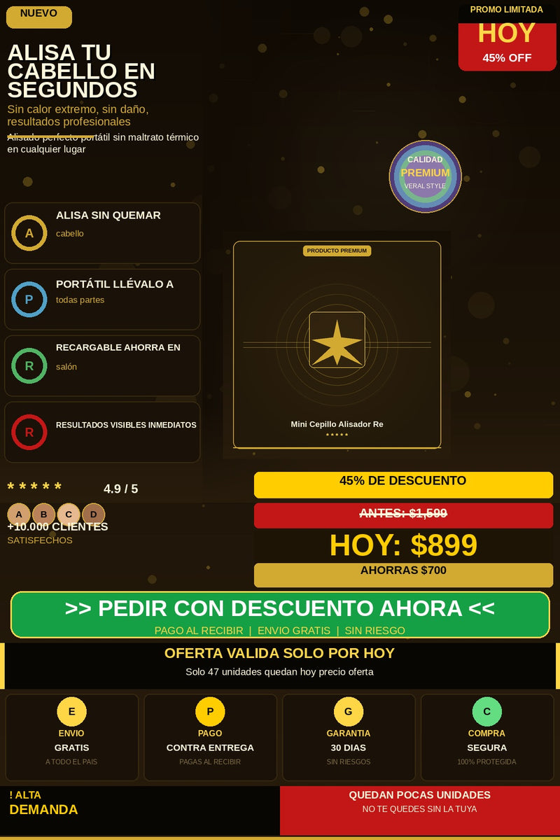 Mini Cepillo Alisador Recargable Viral — hero